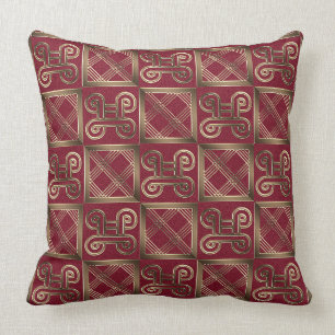 Ethnic African pattern with Adinkra simbols Throw Pillow