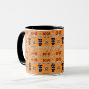 ethnic african  pattern with simbols. mug