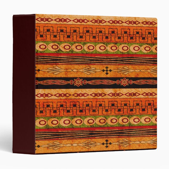 Ethnic African striped pattern. 3 Ring Binder (Front/Spine)