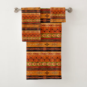 Ethnic African striped pattern. Bath Towel Set