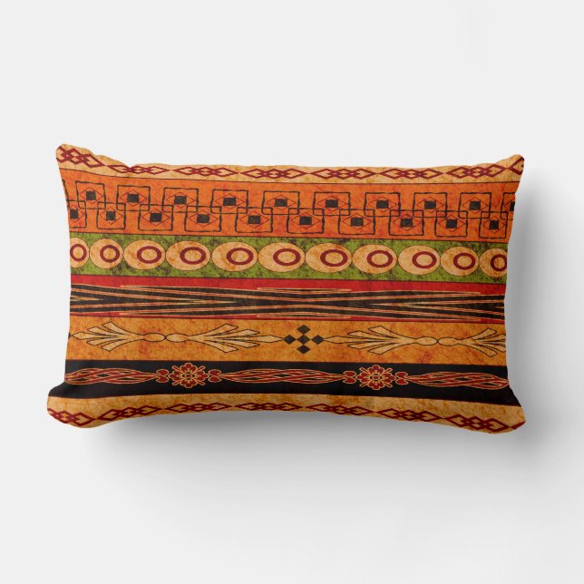 Ethnic African striped pattern. Lumbar Pillow (Front)