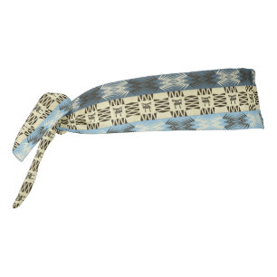 ethnic african striped tribal blue pattern. tie headband