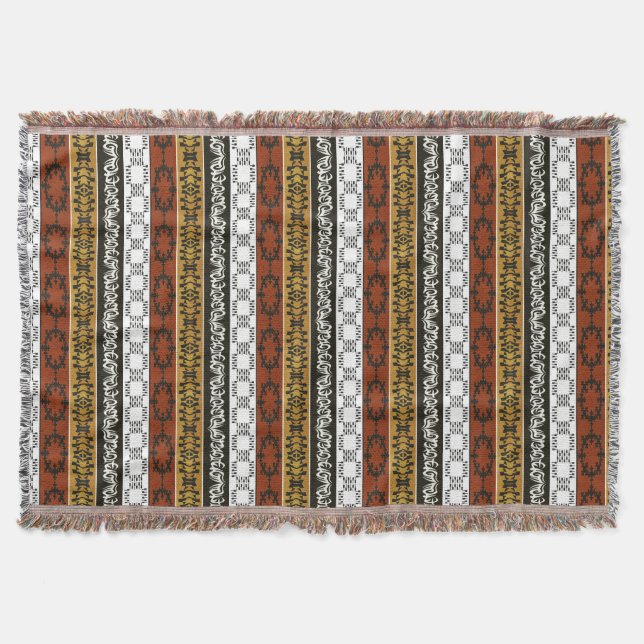 ethnic african striped tribal pattern. throw blanket (Front)