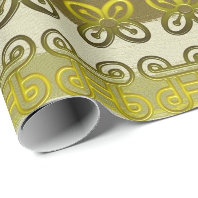 Ethnic African Tribal  Geometric Adinkra Simbols Wrapping Paper (Roll Corner)