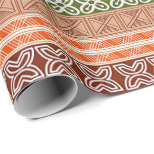 Ethnic African Tribal Geometric Adinkra Wrapping Paper