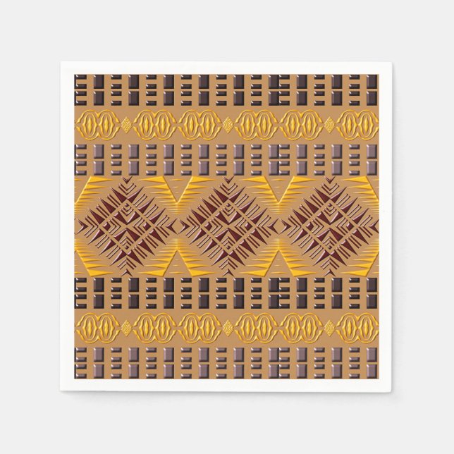 ethnic african tribal geometric pattern paper napkins (Front)