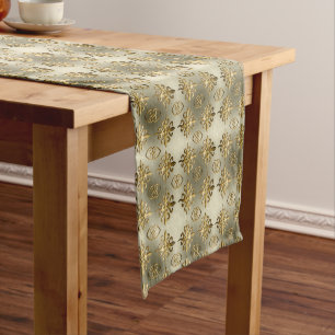 Ethnic african tribal geometric pattern short tab table runner