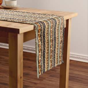 Ethnic african tribal geometric pattern short table runner