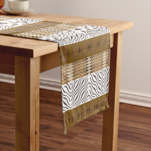 Ethnic african tribal geometric pattern short table runner