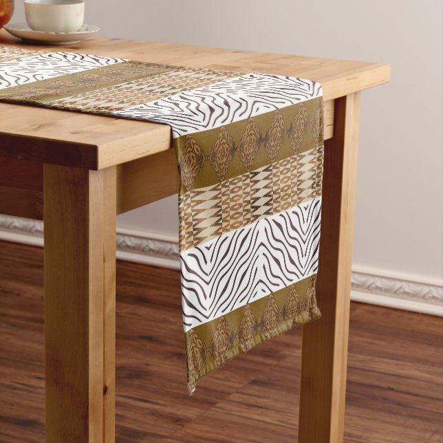 Ethnic african tribal geometric  pattern short table runner (In Situ)