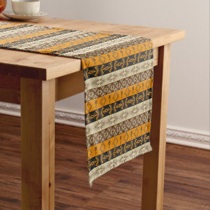 Ethnic african tribal geometric  pattern short table runner
