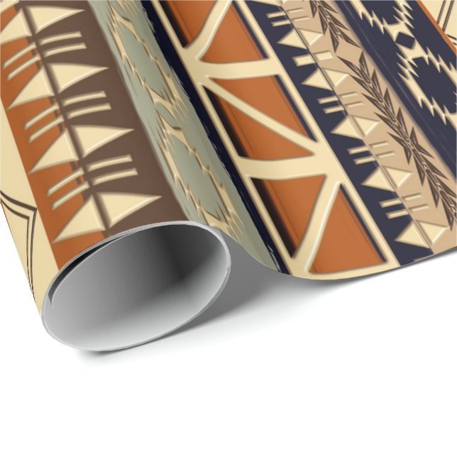 Ethnic African Tribal  Geometric Wrapping Paper (Roll Corner)