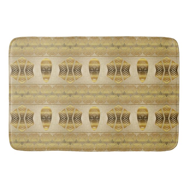 Ethnic african tribal mask pattern. bathroom mat (Front)