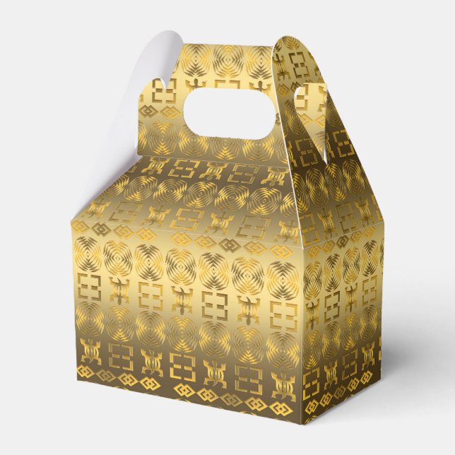 Ethnic African Tribal Pattern. Adinkra symbols. Favor Boxes (Front Side)