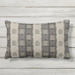 Ethnic african tribal pattern. Adinkra symbols. Lumbar Pillow