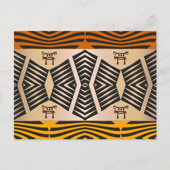 ethnic african tribal pattern postcard (Front)