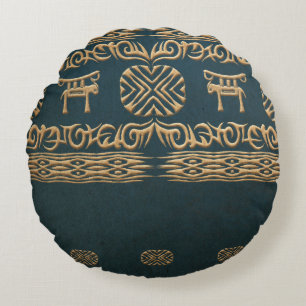 Ethnic african tribal pattern. round pillow