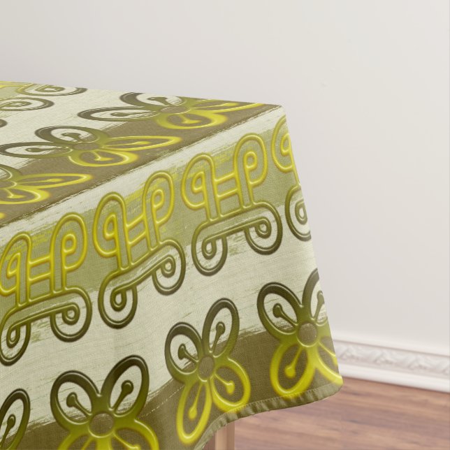Ethnic african tribal pattern with Adinkra simbols Tablecloth (In Situ)
