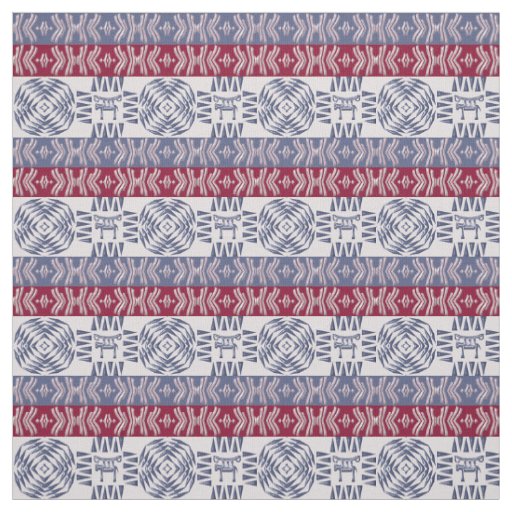 Ethnic african tribal pattern with  simbols fabric