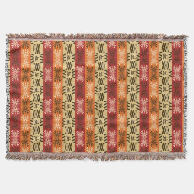 ethnic african tribal striped pattern. throw blanket (Front)