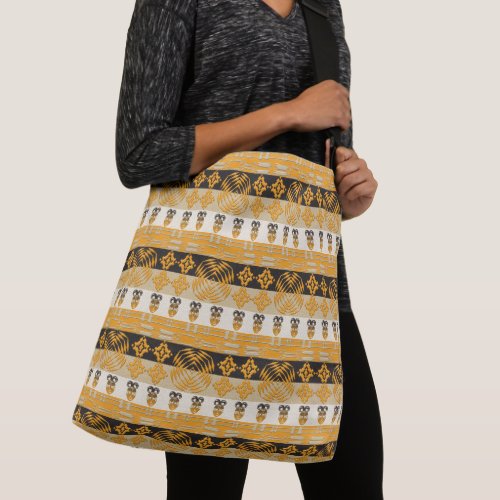 Ethnic African Tribal Stripes Pattern Crossbody Bag