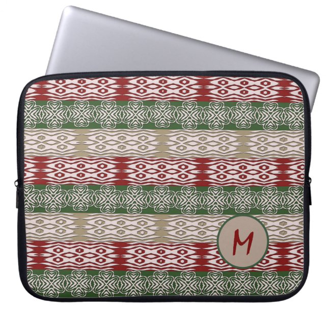 Ethnic African Tribal Stripes Pattern Laptop Sleeve (Front)