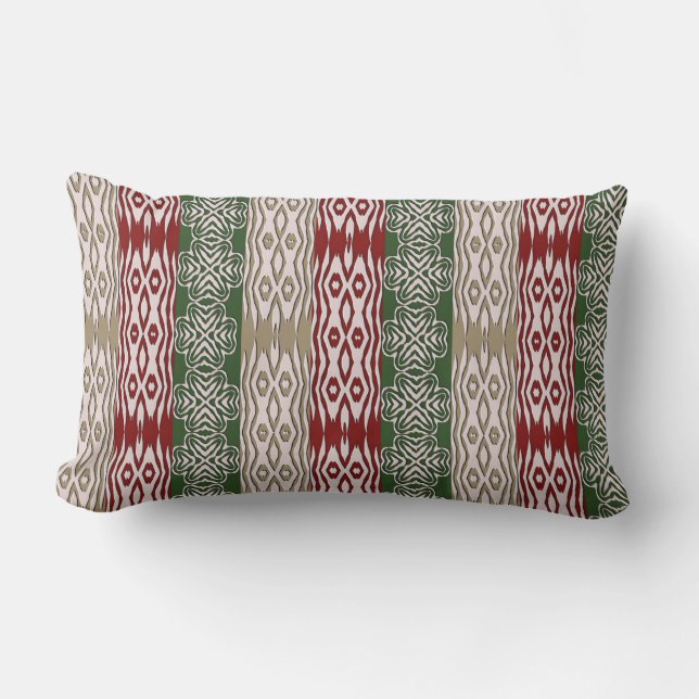 Ethnic African tribal stripes pattern Lumbar Pillow (Front)