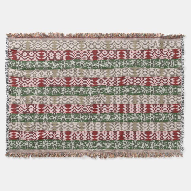 Ethnic African Tribal Stripes Pattern. Throw Blanket (Front)