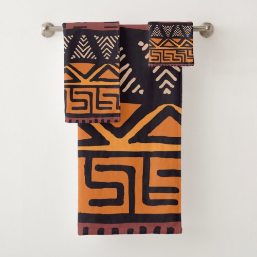 Ethnic African Vibes In Bohemian Style Bath Towel Set