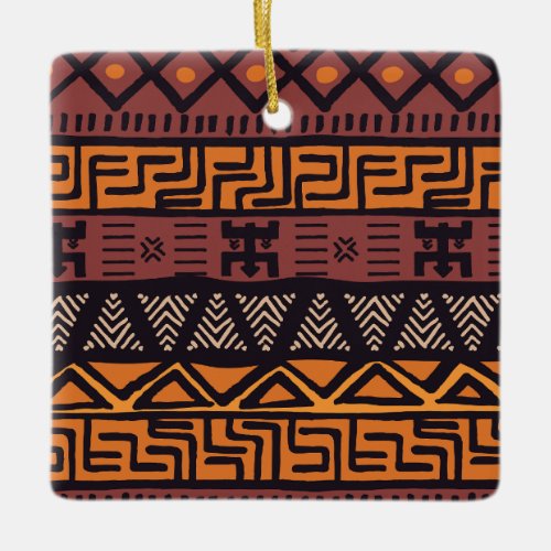 Ethnic African Vibes In Bohemian Style Ceramic Ornament
