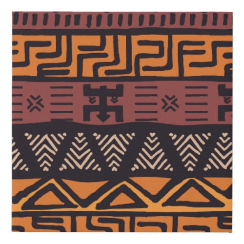 Ethnic African Vibes In Bohemian Style Faux Canvas Print