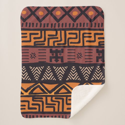 Ethnic African Vibes In Bohemian Style Sherpa Blanket