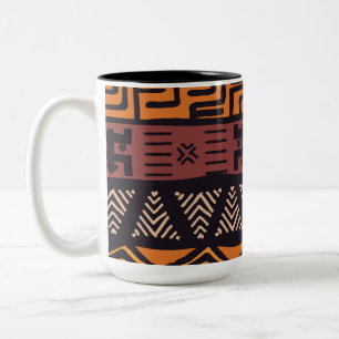 Ethnic African Vibes In Bohemian Style Two-Tone Coffee Mug