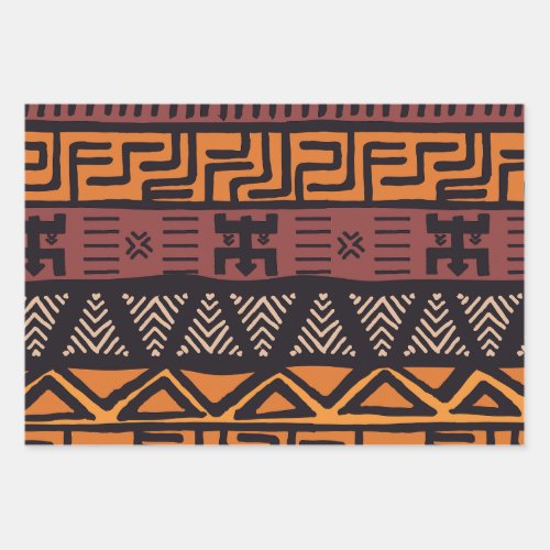 Ethnic African Vibes In Bohemian Style Wrapping Paper Sheets