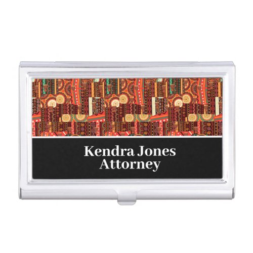Ethnic Afrocentric Kente Tribal Pattern  Business Card Case
