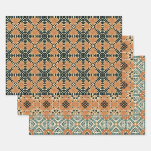 Ethnic American Boho Art Pattern Set 1 Wrapping Paper Sheets