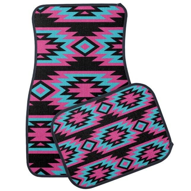 Ethnic American Indian: Aztec Motifs. Car Floor Mat (Set)