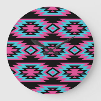 Ethnic American Indian: Aztec Motifs. Large Clock