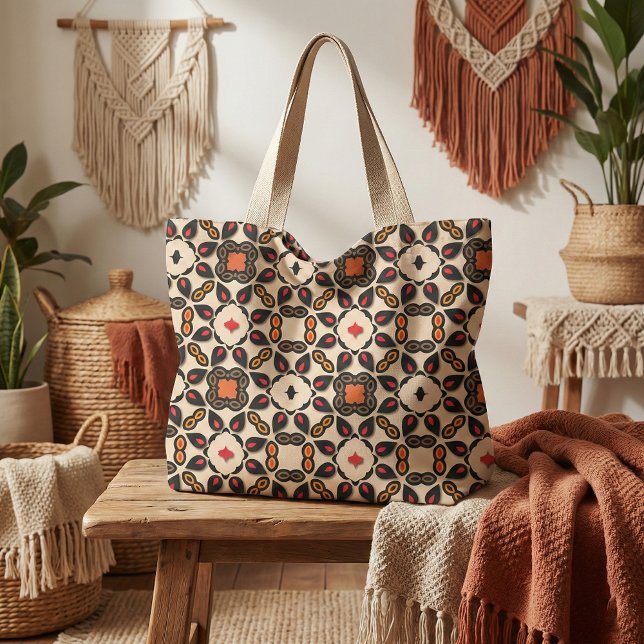 Ethnic Arabesque Geometric Boho Chic Earthy Teal Fabric (Creator Uploaded)