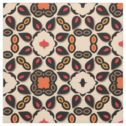 Ethnic Arabesque Geometric Boho Chic Pattern Fabric