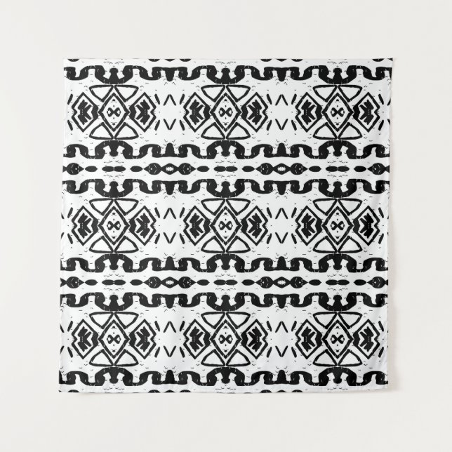 Ethnic Aztec, Vintage Striped Pattern. Tapestry (Front)