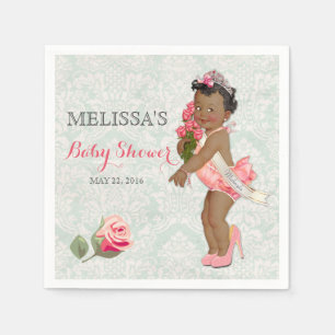 Ethnic Baby Girl Princess Tiara Roses Crown Napkins