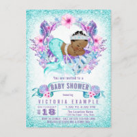 Ethnic Baby Mermaid Baby Shower Invitation