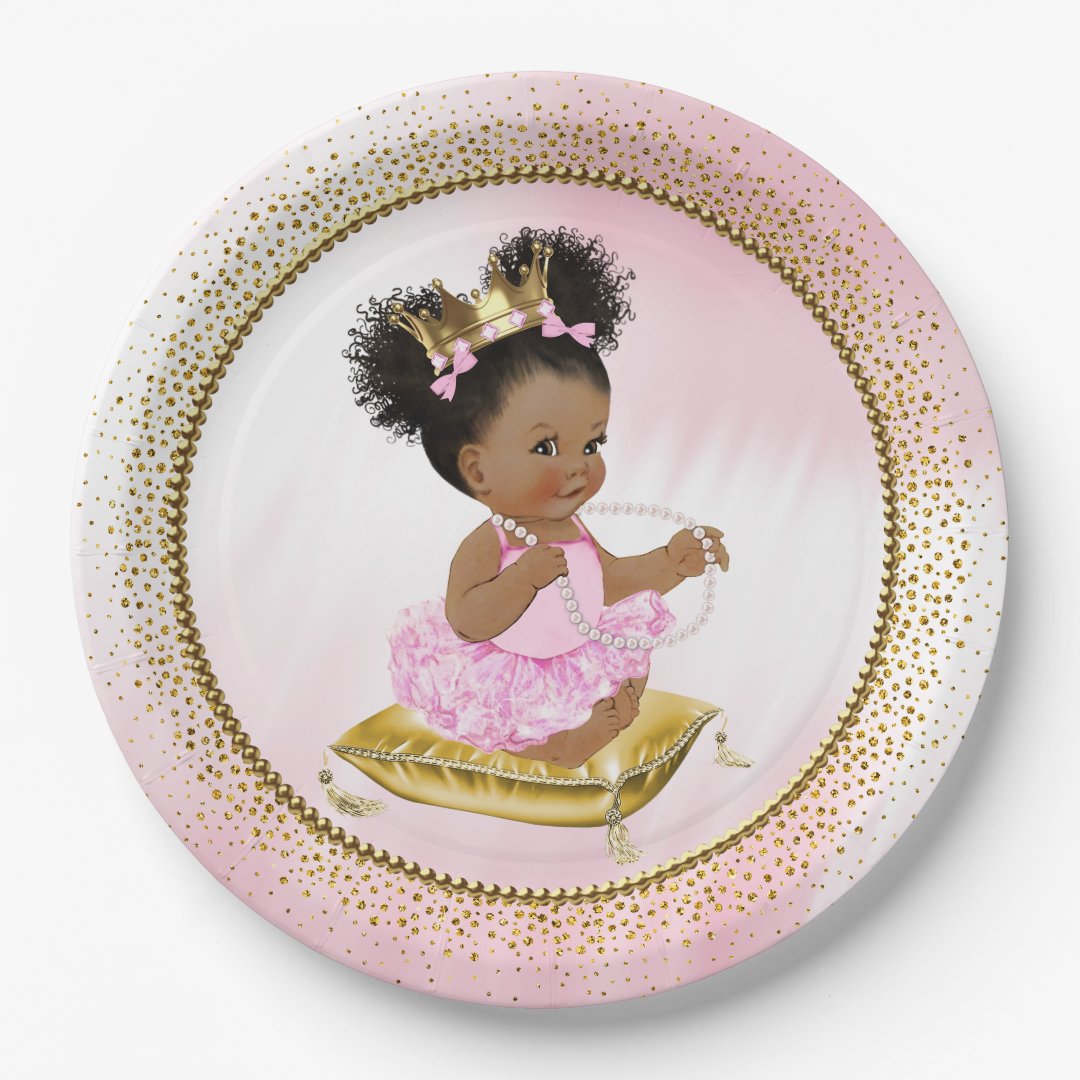 Ethnic Baby Princess Baby Shower Paper Plates | Zazzle