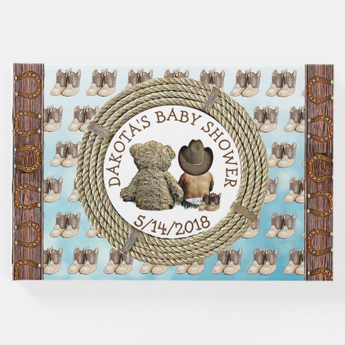 Ethnic Baby Shower Guest Book Baby Lil Cowboy Guest Book