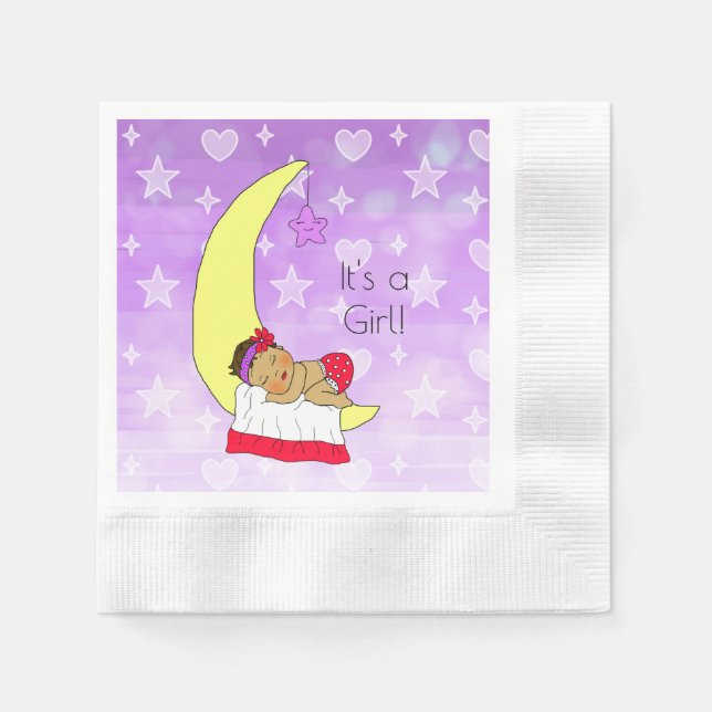 Ethnic Baby Sleeping on the Moon Napkins (Front)