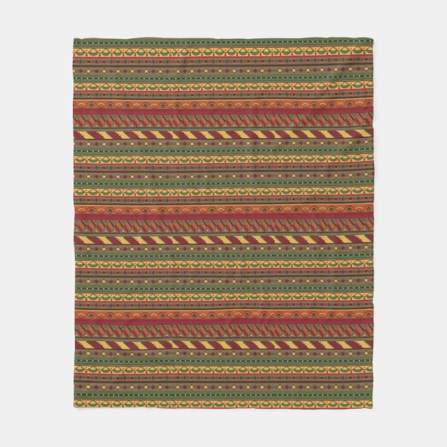 Ethnic background fleece blanket (Front)