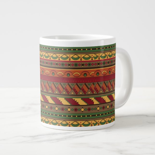Ethnic background large coffee mug (Front Right)