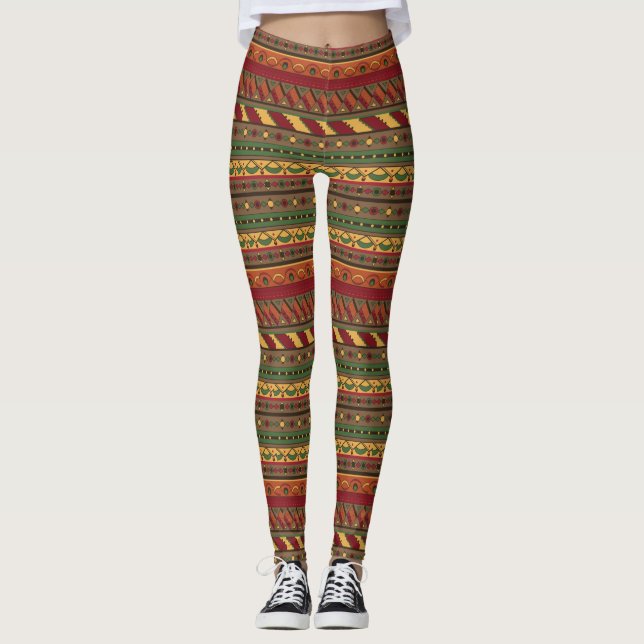 Ethnic background leggings (Front)