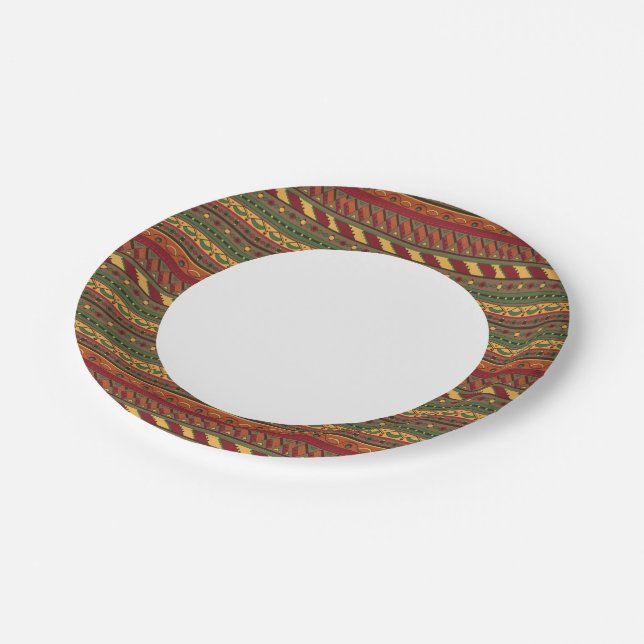 Ethnic background paper plates (Angled)